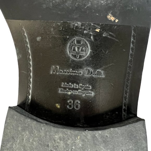 Massimo Dutti Lace Up Pebbled Leather Combat Boots Army Military Moto Booties 6 - Picture 9 of 13